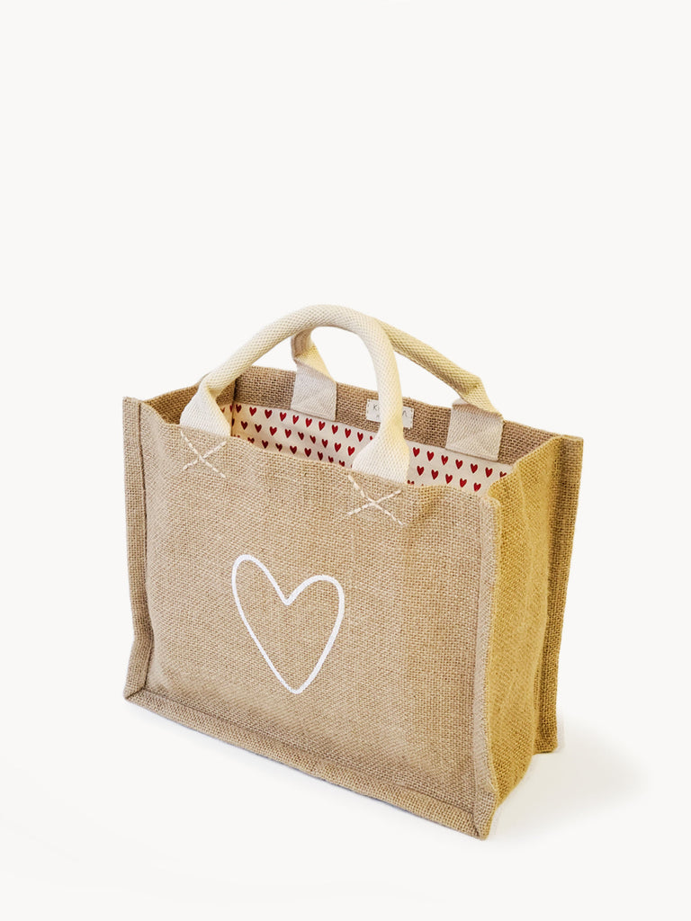 Jute Canvas Gift Bag - Love by KORISSA KORISSA