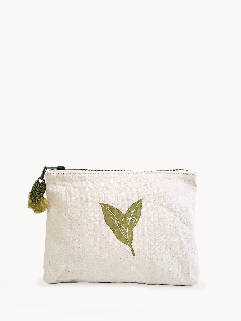 Hand Screen Printed Cotton Canvas Pouch - Nature by KORISSA KORISSA