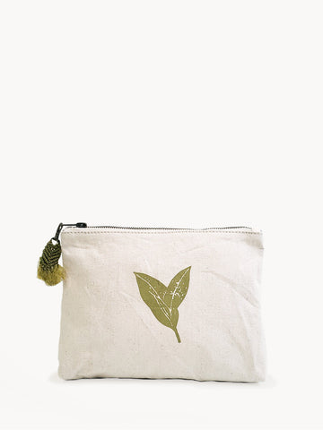 Hand Screen Printed Cotton Canvas Pouch - Nature by KORISSA KORISSA