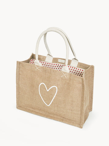 Jute Canvas Shopping Bag - Love by KORISSA KORISSA