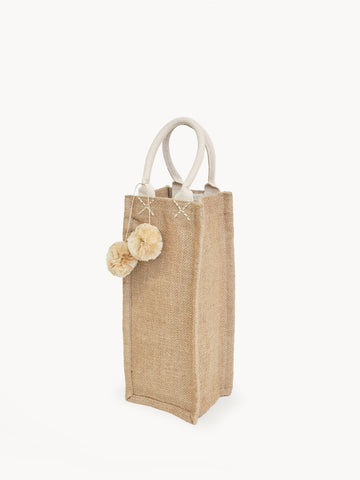 Jute Canvas Wine Bag by KORISSA KORISSA