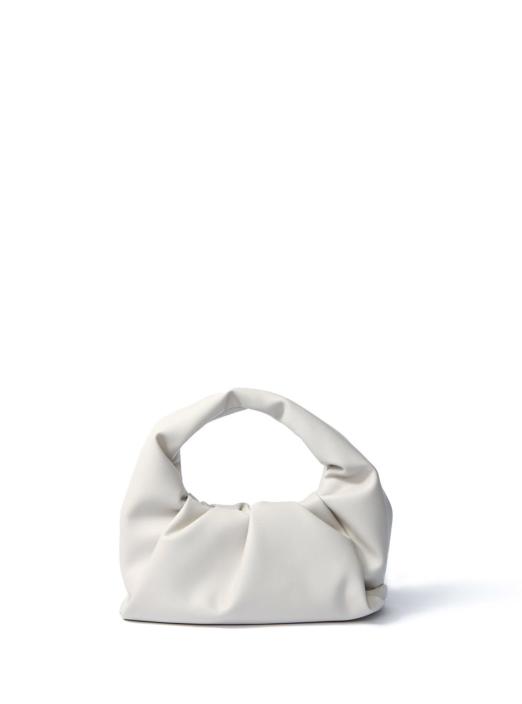 Marshmallow Croissant Bag in Soft Leather, White by Bob Oré Bob Oré