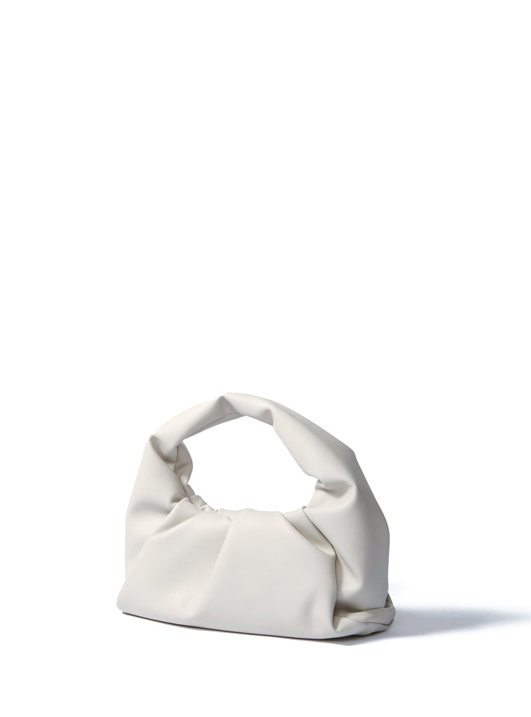 Marshmallow Croissant Bag in Soft Leather, White by Bob Oré Bob Oré