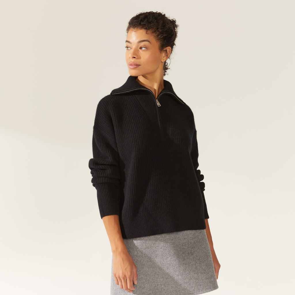 Sophia High Quality Cashmere Pullover  Quarter Zip by Italic ITALIC