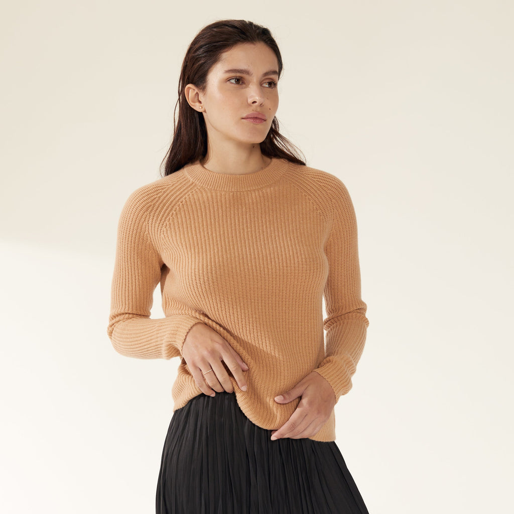 Ava  Chunky Knit Crewneck Cashmere Sweater by Italic ITALIC