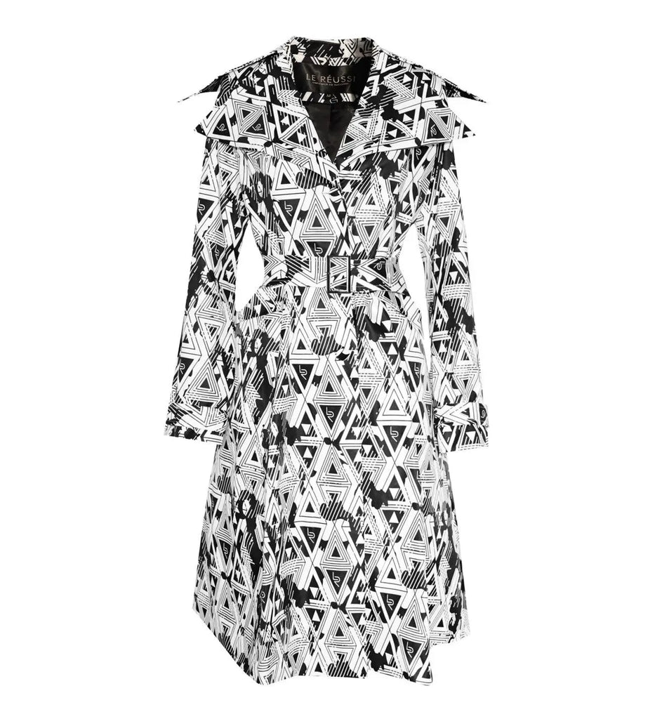 Amour Geometric Long Trench Coat by Le Réussi® Le Réussi®