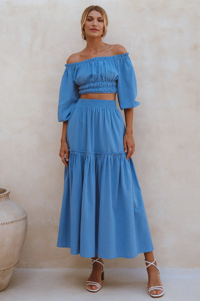 Annabelle Boho Linen Maxi Skirt by Bali ELF Bali ELF