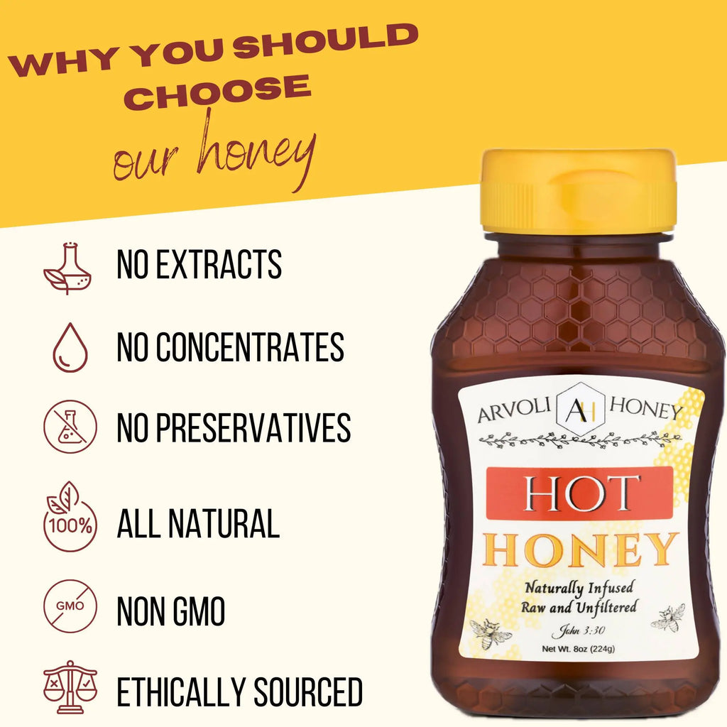 Arvoli Honey Hot Honey Bottle - 8 oz by Farm2Me FARM2ME