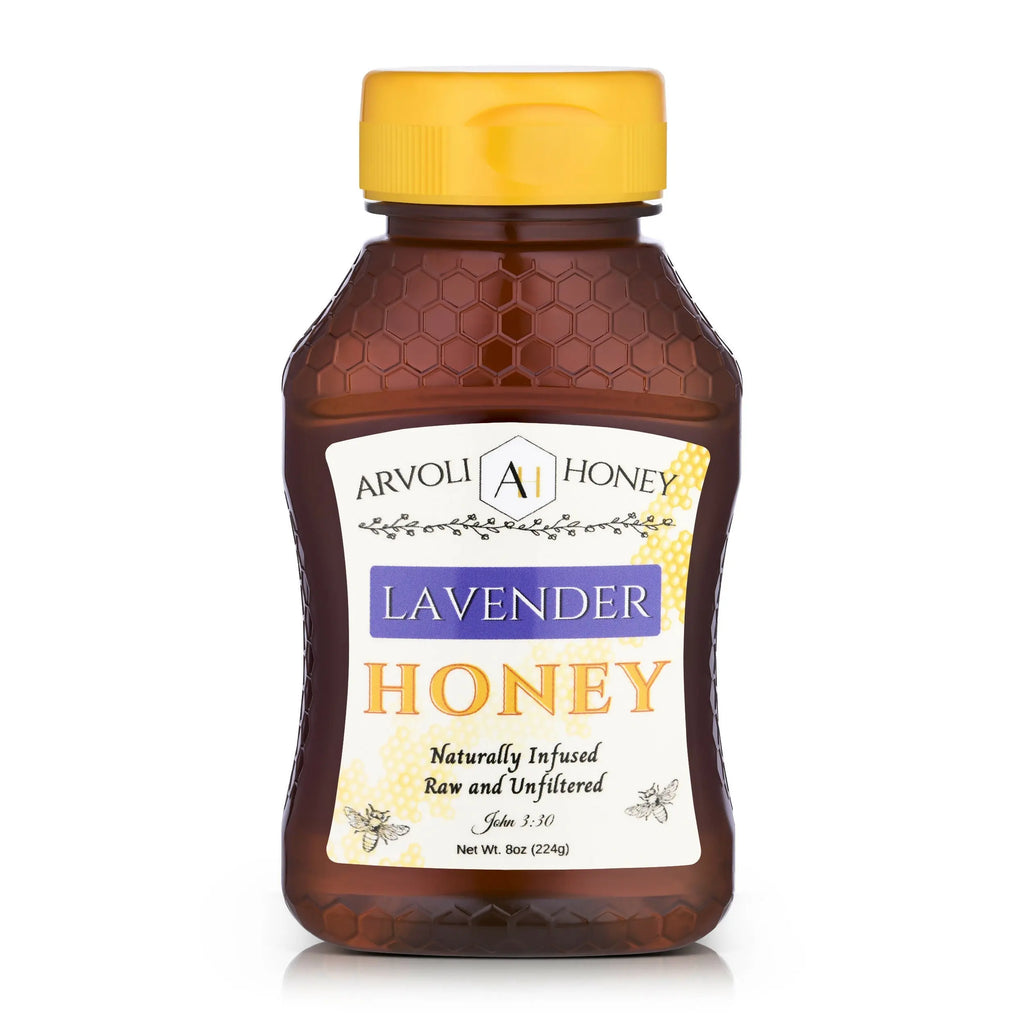 Arvoli Honey Lavender Infused Honey Bottles - 12 bottles x 8 oz by Farm2Me FARM2ME