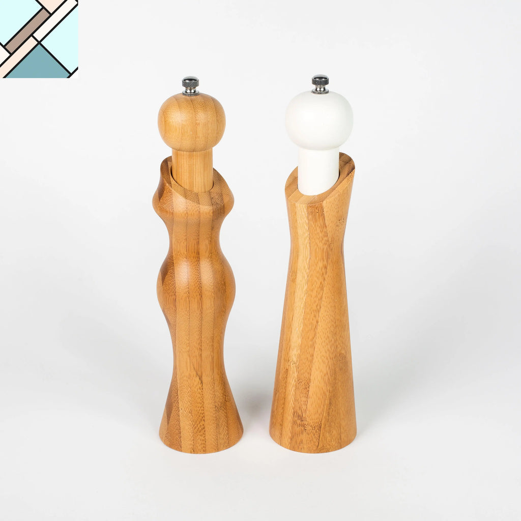 Bamboo Mr. & Ms. SALT & PEPPER MILLS by Peterson Housewares & Artwares PETERSON HOUSEWARES & ARTWARES