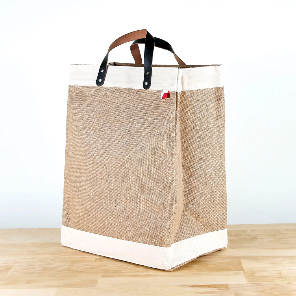 Bazaar Jute and Leather Tote Bag by ShoreBags ShoreBags