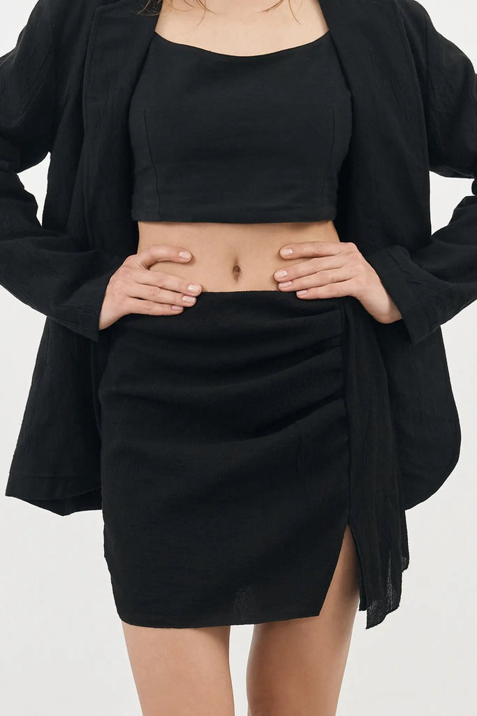 Bella Mini Skirt - Black by The Handloom The Handloom