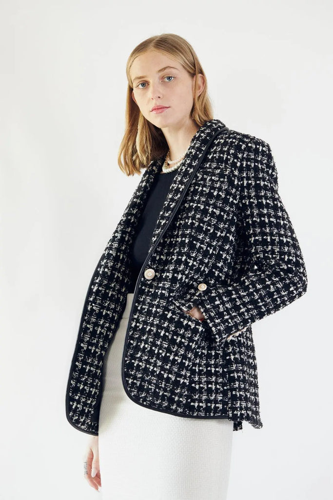 Black & White Tweed Checkers Blazer by Le Réussi® Le Réussi®