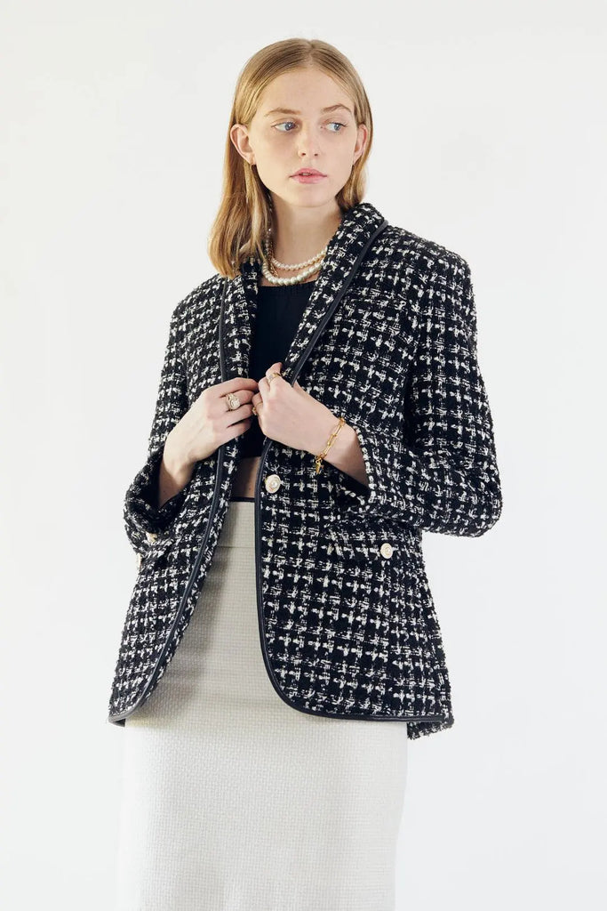 Black & White Tweed Checkers Blazer by Le Réussi® Le Réussi®