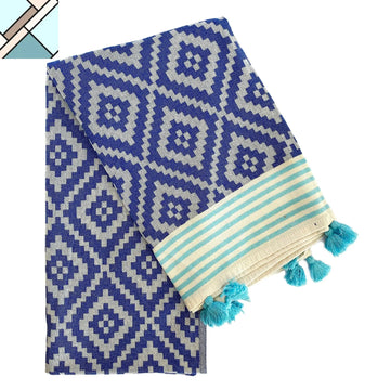 Merida Turkish Towel / Blanket - Blue by Eco Hilana HILANA UPCYCLED COTTON
