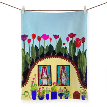 Bunny's House Tea Towel by GreenBox Art GreenBox Art