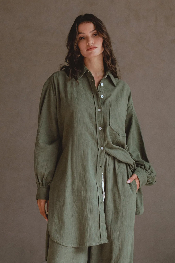 Calin Long Sleeve Oversized Shirt by Bali ELF Bali ELF