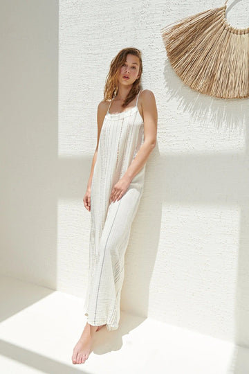 Canggu Maxi Dress - Natural With Stripes by The Handloom The Handloom