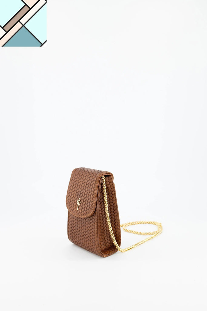 Casey Braid Crossbody Bag Brown OTRERA