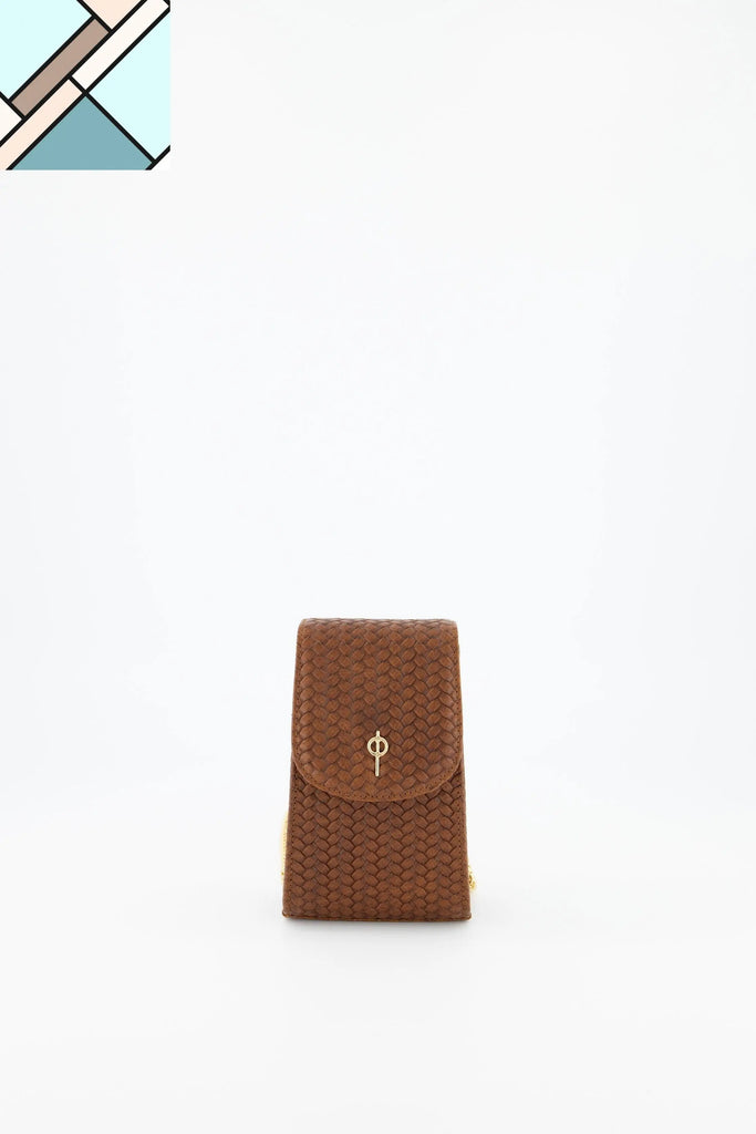 Casey Braid Crossbody Bag Brown OTRERA