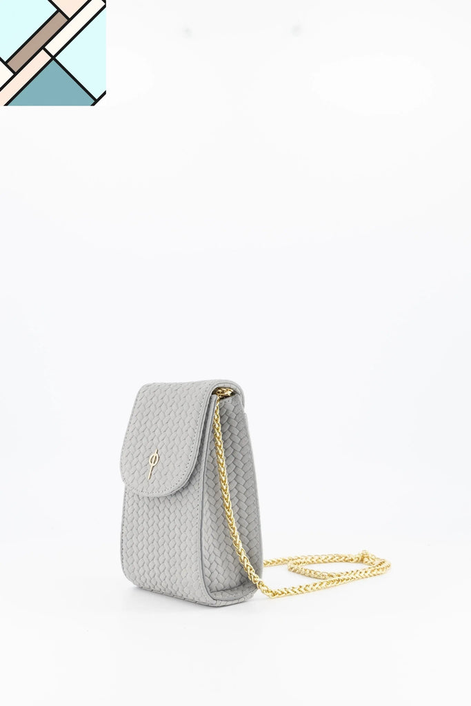 Casey Braid Crossbody Bag Grey OTRERA