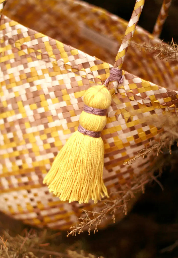 Coco Palm Straw Bag - Lemonade by BrunnaCo BrunnaCo