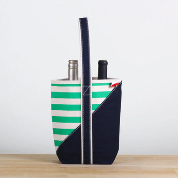 Contemporary Striped Double Wine Tote by ShoreBags ShoreBags