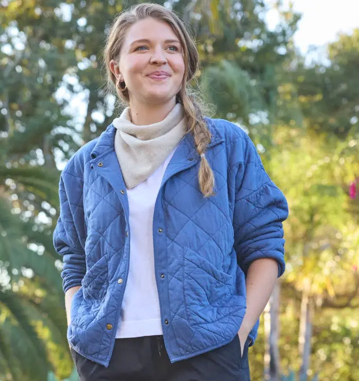 Countryside Quilted Jacket - Inky Blue by And For Good And For Good