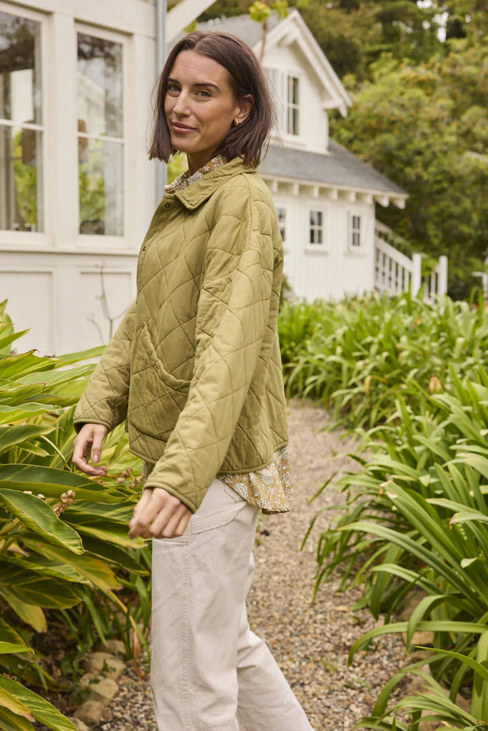 Countryside Quilted Jacket - Olive Oil by And For Good And For Good