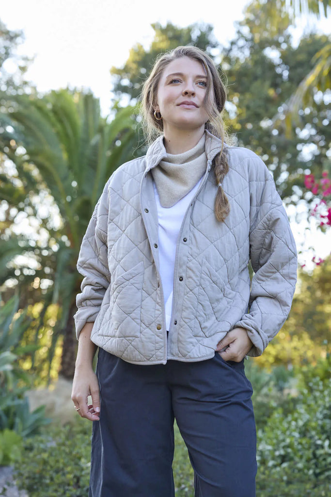 Countryside Quilted Jacket - Pebble by And For Good And For Good