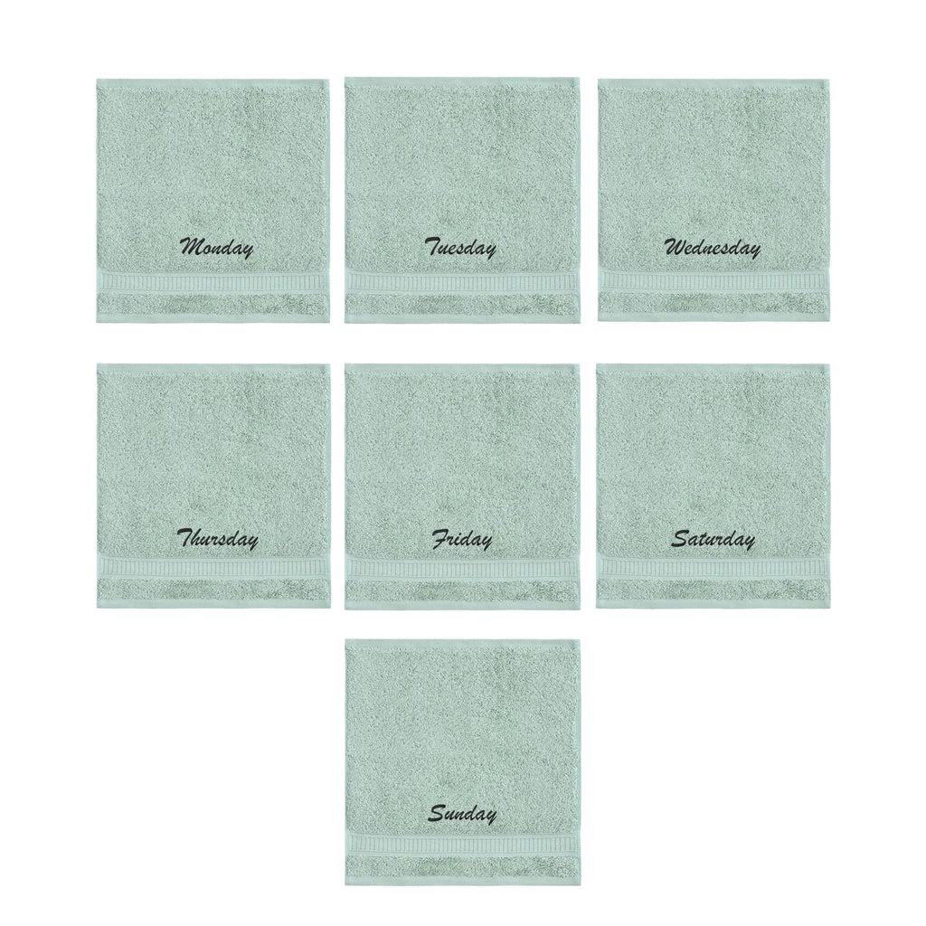 Customized Seven Days Towels - Washcloths and Hand Towels - Set of 7 by La'Hammam La'Hammam