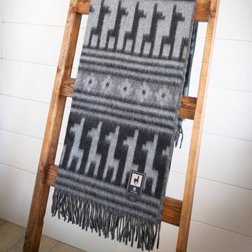 Alpaca Wool Throw Blanket - Alpaca Design (Black) by Alpaca Threadz ALPACA THREADZ