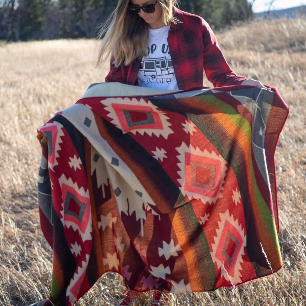 Andean Alpaca Wool Blanket - Rojo by Alpaca Threadz ALPACA THREADZ