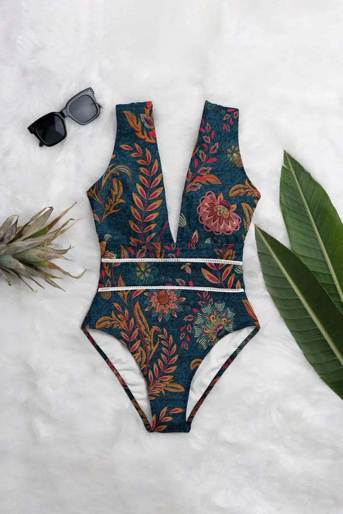 Deep Plunge One-Piece by Averie Averie