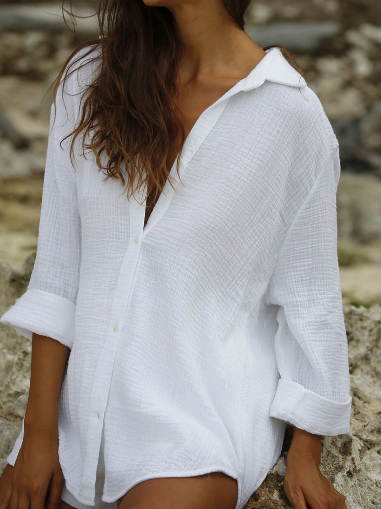 Echo Maxi Shirt - White by The Handloom The Handloom