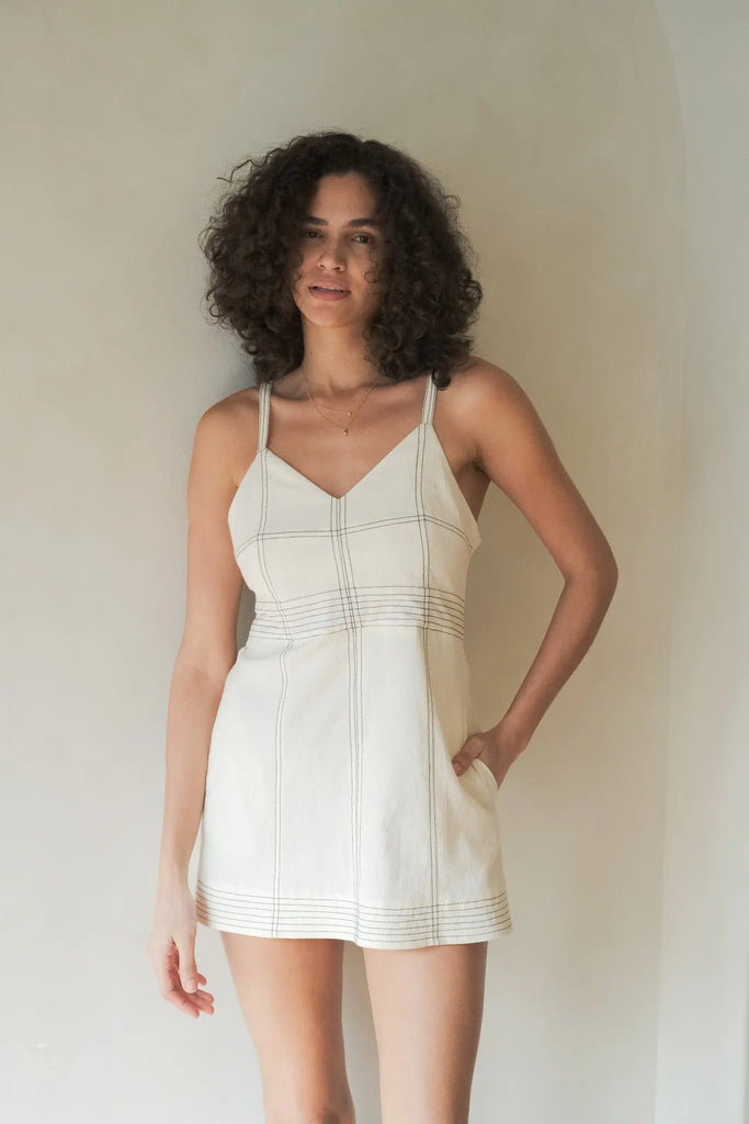 Eva Mini Dress - Natural by The Handloom The Handloom