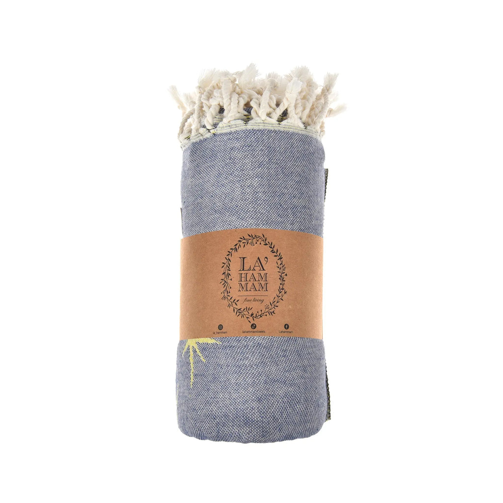 Exclusive Blue Universe Peshtemal Pure Cotton Beach Towel by La'Hammam La'Hammam