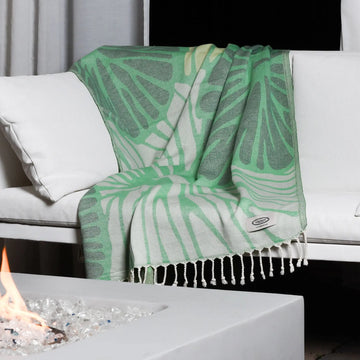 Exclusive Citrus Peshtemal Pure Cotton Throw Blanket by La'Hammam La'Hammam