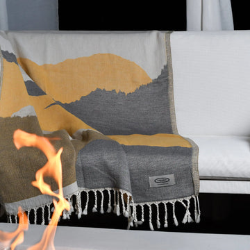 Exclusive Desert Sun Peshtemal Pure Cotton Throw Blanket by La'Hammam La'Hammam