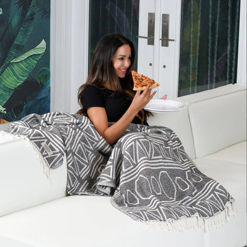 Exclusive Geos Peshtemal Pure Cotton Throw Blanket by La'Hammam La'Hammam