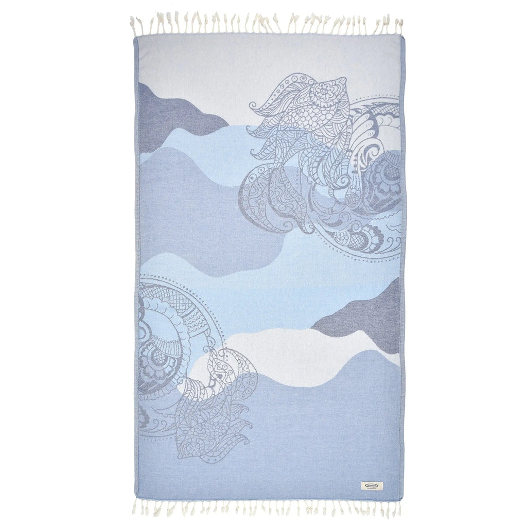 Exclusive Lion Fish Peshtemal Pure Cotton Throw Blanket by La'Hammam La'Hammam