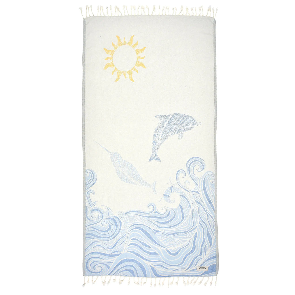 Exclusive Narwhal Peshtemal Pure Cotton Throw Blanket by La'Hammam La'Hammam