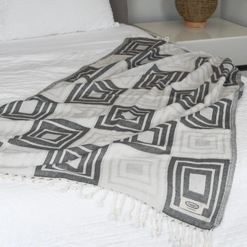 Exclusive Symmetry Peshtemal Pure Cotton Throw Blanket by La'Hammam La'Hammam