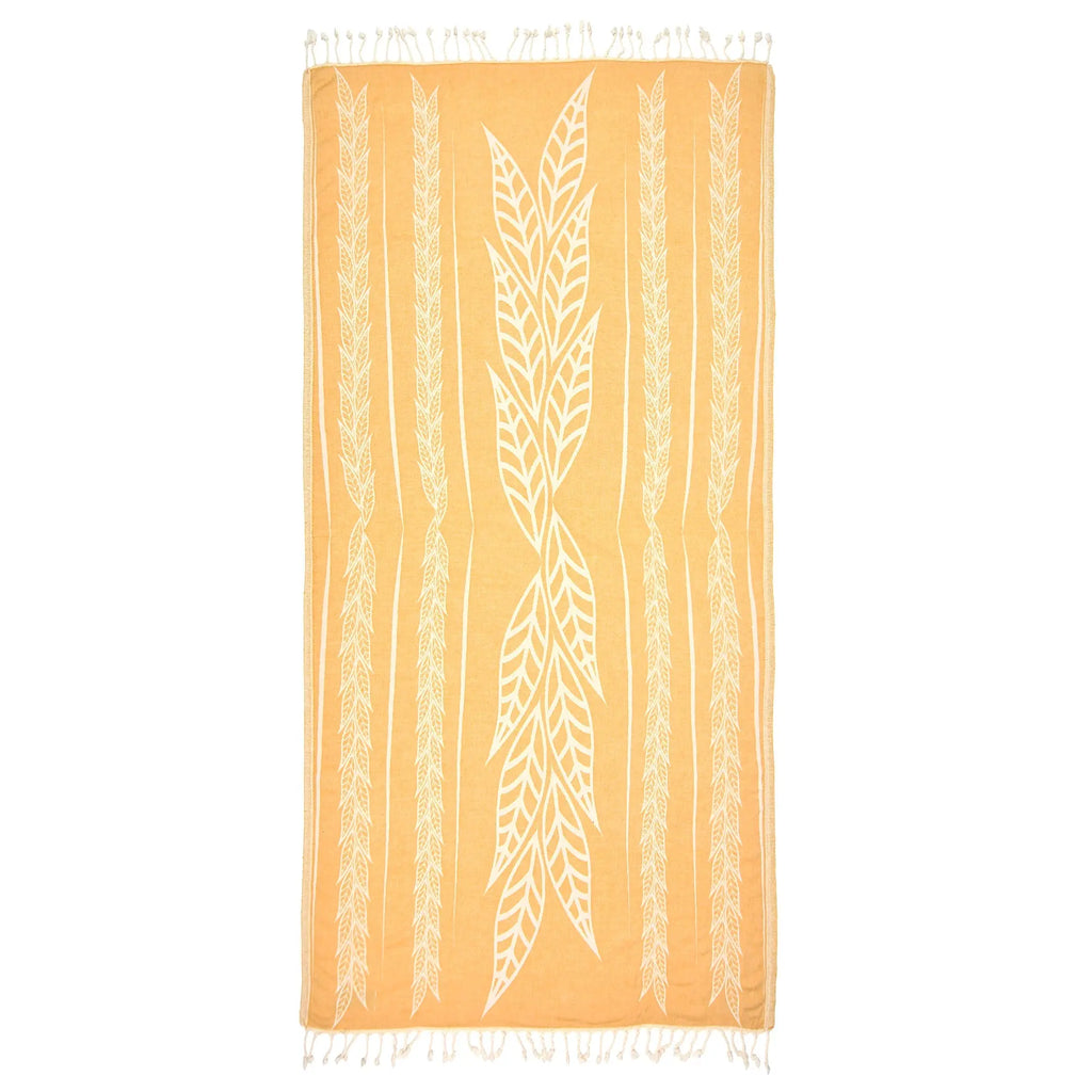 Exclusive Wheat Leaves Peshtemal Pure Cotton Throw Blanket by La'Hammam La'Hammam