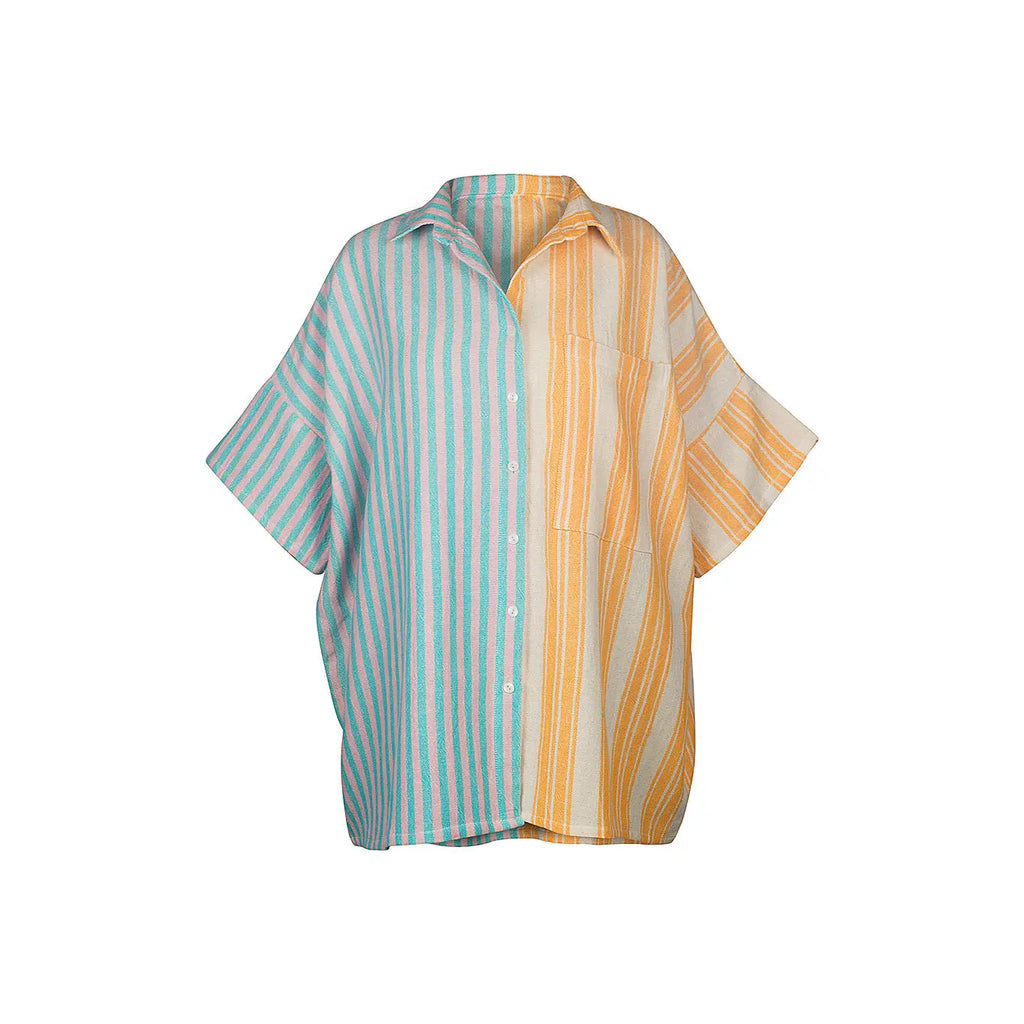 FERN - Oversized Striped Shirt Citrus My Store