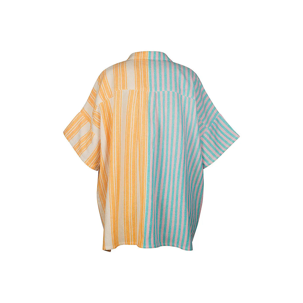 FERN - Oversized Striped Shirt Citrus My Store