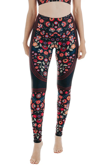 Folklore Printed Yoga Leggings by Yoga Democracy Yoga Democracy