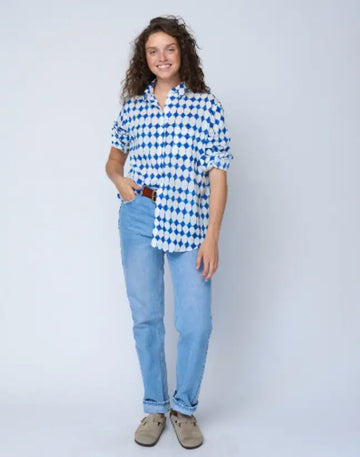 Good Boyfriend Shirt - Shibori Diamonds by And For Good And For Good