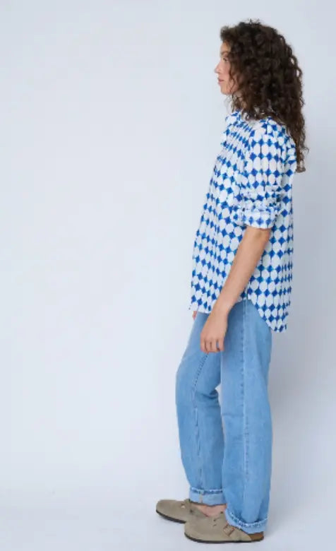 Good Boyfriend Shirt - Shibori Diamonds by And For Good And For Good