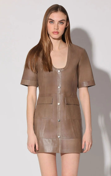 Harlynn Dress, Sand - Leather by Walter Baker Walter Baker